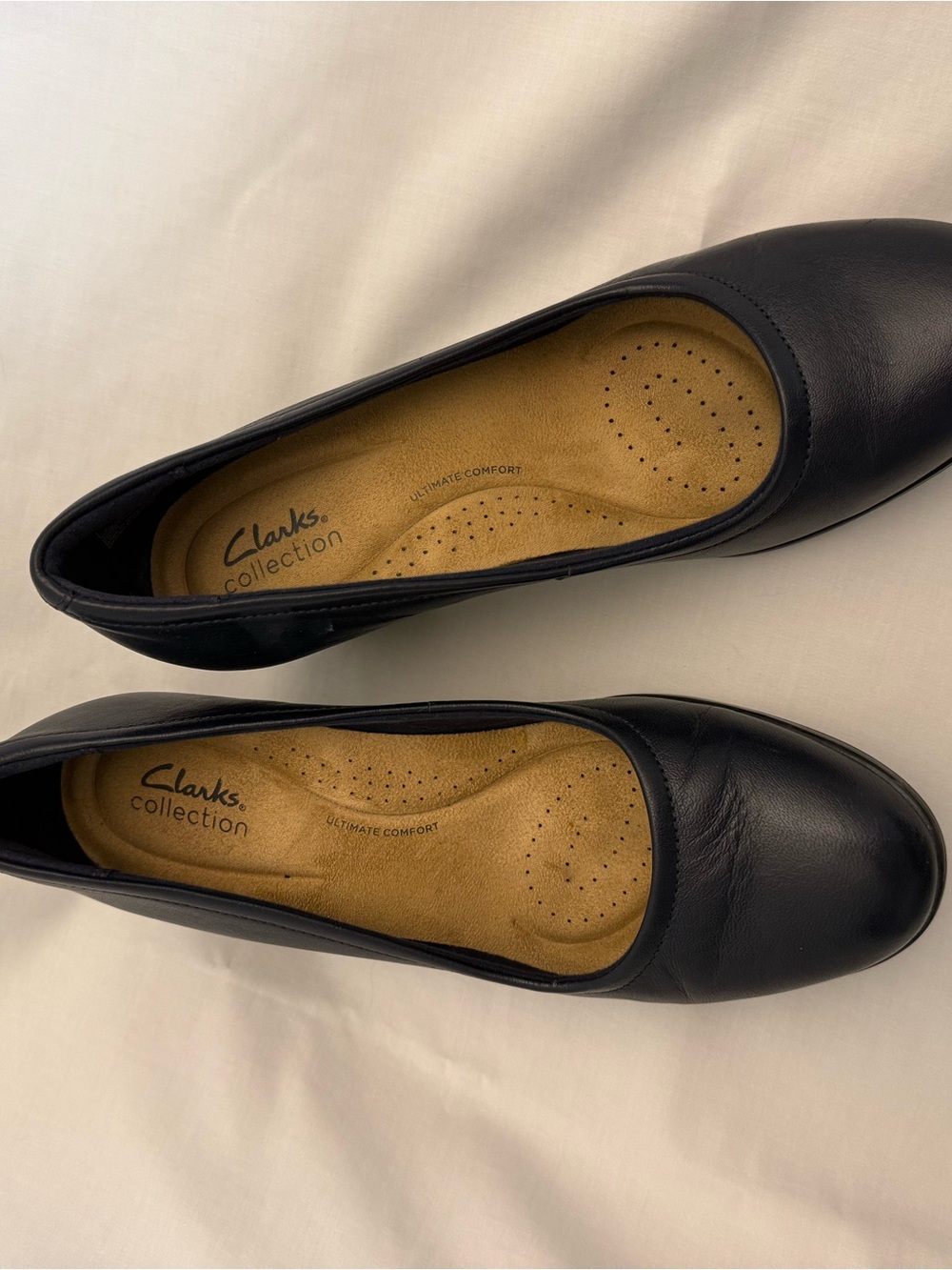 Clarks Emily 2 Ruby Navy Leather Comfort 2 1/6 inch heels